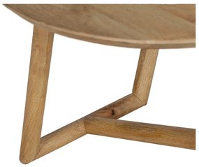 Tavolino da salotto rotondo di colore naturale in mango massiccio ø 60 cm Mao – Ixia