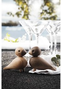 Statuette in set di 2 pezzi in legno di quercia Lovebirds - Kay Bojesen Denmark