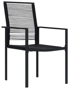 Sedie da giardino 2 pz in rattan pvc nero