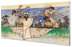 Pannello paraschizzi cucina Schizzo di Gesù il mare 100x50 cm