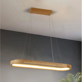 Brilagi - Lampada a sospensione su cavo UMEA WOOD LED/30W/230V 70x20 cm legno