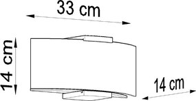 Applique da Parete EMILIO 2xE14 in Legno e Vetro