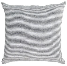 Kave Home - Fodera cuscino Marena 100% lino righe nere e bianche 45 x 45 cm