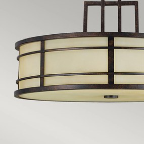 Lampadario Contemporaneo Fusion Acciaio Bronzo 3 Luci E27