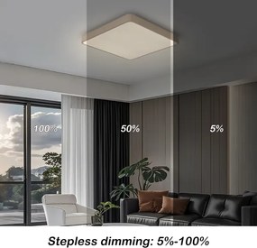 Brilagi-LED dimmerabile plafoniera POOL LED/48W/230V 3000-6000K 50x50 cm beige + telecomando