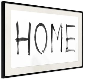 Poster  Simply Home (Horizontal)  Cornice Quadri Cornice nera con pass-partout, Larghezza x Altezza Home decor 60x40