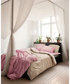 Set copripiumino e federa rosa in percalle di cotone per letto singolo 140x200 cm Daisy – JUNA