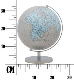 Mappamondo Argento Elegante Ø 25x34 cm