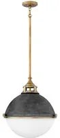 Lampadario Contemporaneo Fletcher Acciaio Zinco Antico Ottone 3 Luci E27