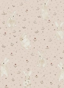 Rebel Walls Tapete Bunny Field - Pink