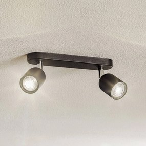 TK Lighting Faretto da soffitto Top, 2 luci, nero