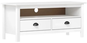 Mobile Porta Tv Hill Bianco 110x40x47 Cm İn Legno Di Pino /