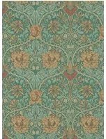 Morris & Co Carta da parati Honeysuckle & Tulip - Emerald/ Russet