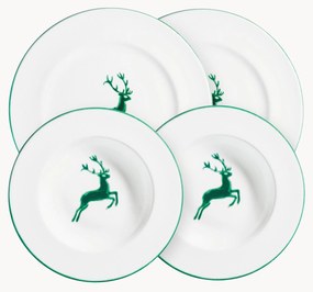 Servizio di piatti in ceramica fatto a mano Green Deer, 2 persone, set da 4