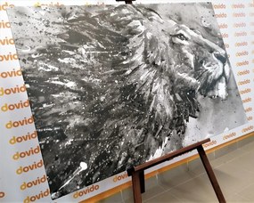 Stampa su tela – Re degli animali in acquerello bianco e nero