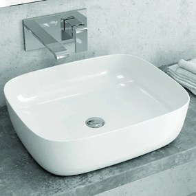 Kamalu - lavabo appoggio 49,5cm ceramica slim linee arrotondate litos-0014