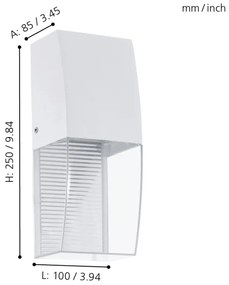 Eglo 95991 - Applique a LED da esterno SERVOI LED/3,7W