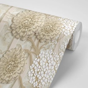 Carta da parati – Fiori astratti su marmo