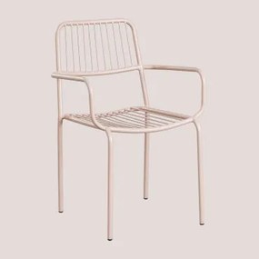 Confezione da 2 sedie da giardino impilabili con braccioli Elton Nude - Sklum