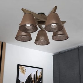 Brilagi - Lampadario LED ANTHONY 5xE14/40W/230V rovere noce/marrone