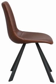 Sedia da pranzo marrone con gambe nere Alpha - Rowico