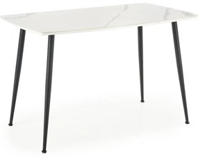 Tavolo da pranzo ALARA, finitura effetto marmo bianco/nero