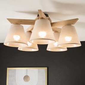 Plafoniera ANTONIO 5xE14/40W/230V rovere