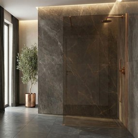 Parete doccia Rea Flexi Brown / Brush Copper 130