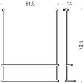 Cavalletto universale per box doccia con due portasalviette cromo B9658 Colombo Design