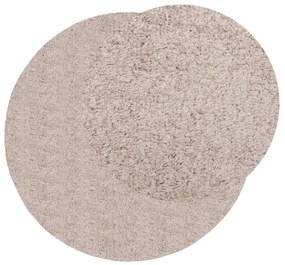 Tappeto Shaggy a Pelo Lungo Moderno Beige Ø 240 cm