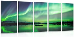 Quadri 5 pezzi – Aurora boreale