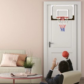 Costway Mini canestro da basket a muro da interno con pallacanestro e pompa 46x30,5cm