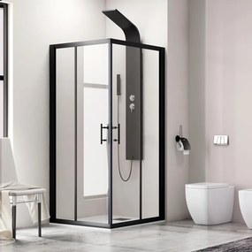 Cabina doccia 120x100cm finitura nera mat modello KF1000B - KAMALU