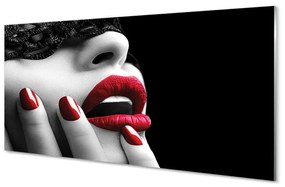 Quadro acrilico Woman labbra unghie 100x50 cm