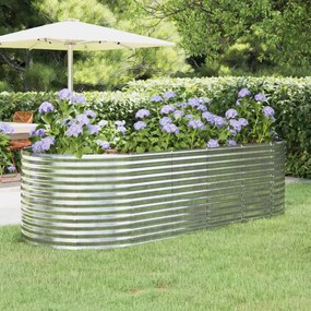 Letto Giardino Acciaio Verniciato Polvere 249x100x68 Cm Argento /