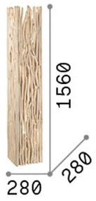 Piantana Industrial-Minimal Driftwood Legno Marrone 2 Luci E27