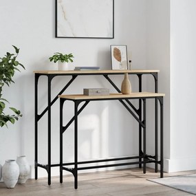 Tavolini consolle 2 pz rovere sonoma in legno multistrato