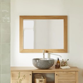Tikamoon - Specchio in legno di teak massello 90x70 bagno Tikamoon