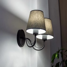 Lampada da parete MALBO 2xE27/15W/230V grigia/nera