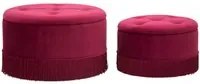 Set di 2 pouf contenitori in tessuto viola cm 71x41-55x33