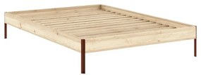 Letto matrimoniale di colore naturale in pino massiccio senza testiera con rete inclusa 140x200 cm Core – Karup Design