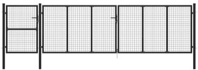 Cancello Per Giardino İn Acciaio 500x125 Cm Antracite /
