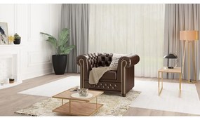 Poltrona in similpelle marrone scuro York - Ropez