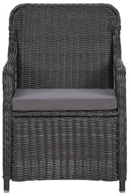 Set da Pranzo da Giardino 9 pz in Polyrattan Nero