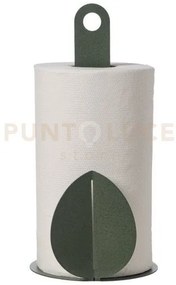Porta rotoli da cucina ficus verde salvia in ferro 16,3x30hcm