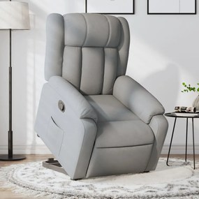 Poltrona Alzapersona Reclinabile Grigio Chiaro İn Tessuto /