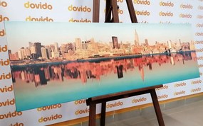 Stampa su tela – Incantevole New York riflesso nell'acqua