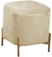 Pouf Contenitore 38x38xh45 cm in Tessuto Velluto Crema