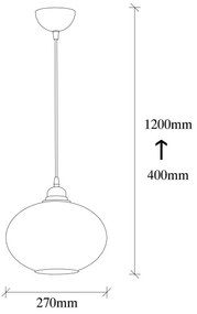 Lampadario su corda SMOKED 1xE27/40W/230V