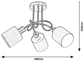 Rabalux - Lampadario a plafone 3xE14/25W/230V